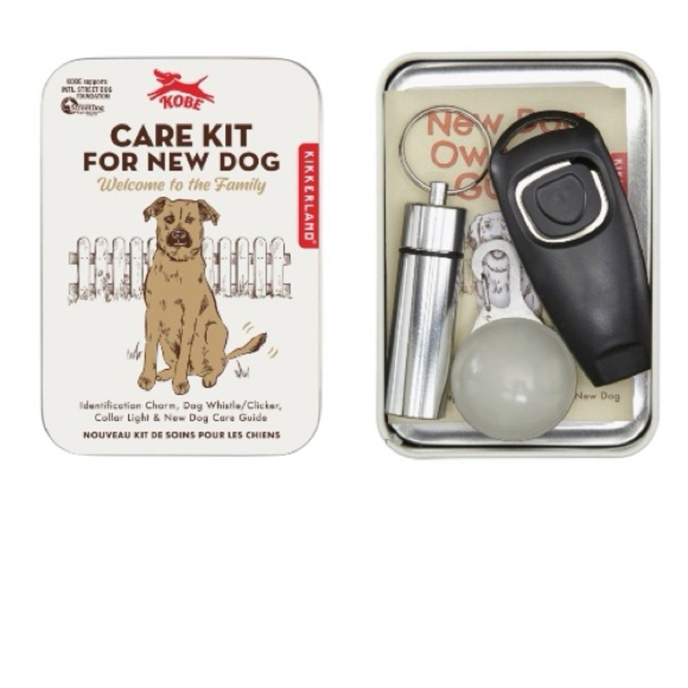 Kikkerland Pet Care Kit - Silver and Black
